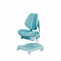 Light Blue Modern Leisure Chair With Sleek Design Comfortable Backrest And Rolling Wheels