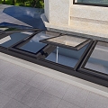 Skylight hanging on the lighting well of the villa 3d model