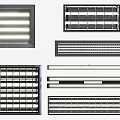 Various Modern Grille Lights With Grid Patterns For Ceiling Installation And Indoor Use