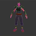 3D Male Character Model With Shoulder Armor Wrist Guards Black Pants And Brown Boots