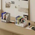Neat Office Desk With Colorful Folders File Organizer Stationery And Supplies