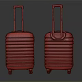 Modern Red Hardshell Suitcases With Telescopic Handles Rolling Wheels Vertical Striped Design