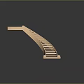 Elegant Modern Curved Wooden Staircase Design With Steps Handrail And Platform