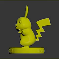 Pikachu Yellow Pokémon Character With Red Cheeks Black Tipped Ears And Base With Name