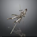 Fantasy Archer 3D Character In Dynamic Leaping Pose With Bow And Arrow
