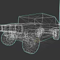 Military Style Off Road Car With Camouflage Paint Large Tires And Antenna