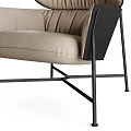 Comfortable Modern Leisure Chair With Beige Padded Back And Matching Ottoman Design