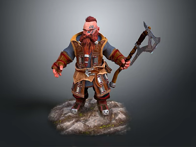 Dwarf Gnome Warrior Gnome Warrior Female Dwarf Female Gnome Female Elf Cartoon Witch 3d model