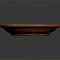 Red Carved Sculpture Plate With Intricate Decorative Edges And Embossed Center Design