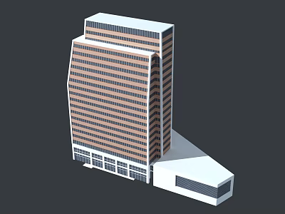 Modern High Rise Architectural Design With Multiple Windows And Podium Base Structure 3d model