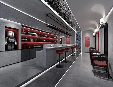 Modern Bar Small Bar Casual Bar 3d model