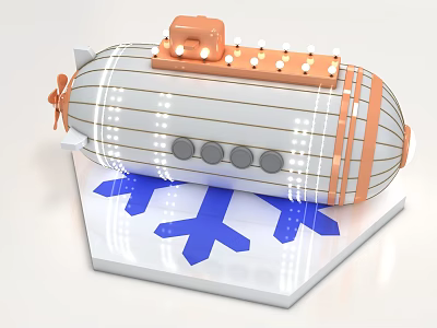 Modern Meichen Cartoon Submarine 3d model Modern Meichen Cartoon Submarine 3d model