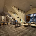 Elegant Club Interior Design With Projection Screen Long Table Wine Racks And Decorative Paintings