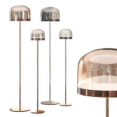 Modern Floor Lamps With Metal Stands And Glass Shades Various Designs 3d model