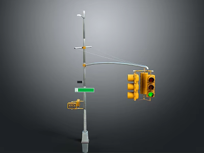 Modern Outdoor Street Light With LED Illumination And Sturdy Metal Frame Design 3d model