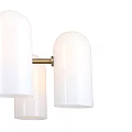 Modern Brass Chandelier With White Glass Shades And Elegant Minimalist Design