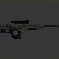 Detailed Modern Tactical Sniper Rifle With Mounted Scope And Metal Barrel Design
