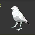 White Low Poly Bird Sculpture With Geometric Polygonal Design On Dark Reflective Surface