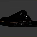 Black Casual Clog Shoes With Yellow Stitching And Thick Sole For Daily Use