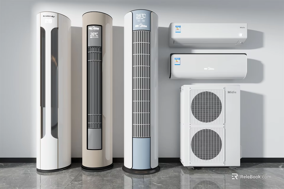 Haier Modern Air Conditioners Including Standing And Wall Mounted Types For Home Use 3d model 