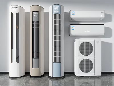 Haier Modern Air Conditioners Including Standing And Wall Mounted Types For Home Use 3d model