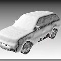Snow Covered Car Outdoor with Visible Wheels in Winter Scenic View