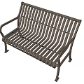 Contemporary Metal Leisure Chair Featuring Slatted Seat And Armrests For Outdoor Spaces
