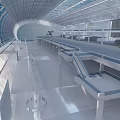 Modern Airport Hall Airport Check-in Building Airport Check-in Building 3d model