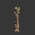 Handmade Bone Household Decorative Item With Carved Details And Strings