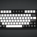 Sleek Modern Mechanical Keyboard With Black Frame White Keycaps And Function Keys 3d model