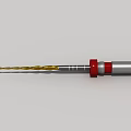 Industrial Equipment with Golden Tip Silver Body and Red Rings Precision Drill Bit Tool