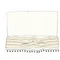 Light Colored Roman Shades with Pleated Design and Bottom Tassel Trim
