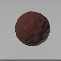 Handmade Red Wooden Decorative Sphere With Geometric Polyhedral Design And Smooth Surface