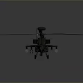 Detailed Military Helicopter Model With Gray Body Main Rotor Tail Rotor And Radar Dome