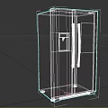 Black Double Door Refrigerator With Water Dispenser And Digital Display Modern Design
