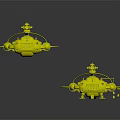 Blue Futuristic Spacecraft Models With Detailed Cosmic Exploration Structure
