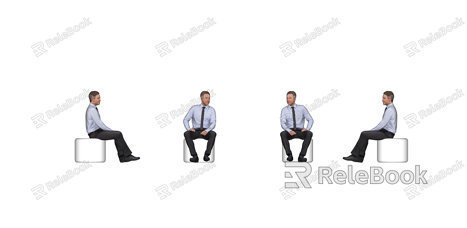 Modern Business Male Office Figure Sitting Men European and American Men model