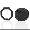 Industrial Mechanical Components With Octagonal Frame Circular Grid And Textured Surface 3d model