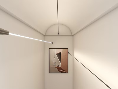 Modern Wall Washer Light Illuminating White Wall With Art Painting And Soft Glow 3d model