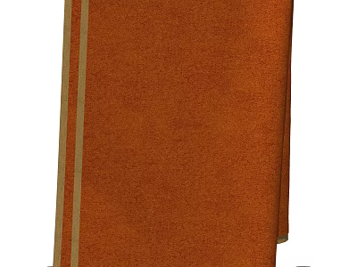 Orange Towel with Light Colored Stripes on Edges and Soft Texture 3d model