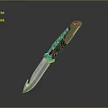 Modern Tactical Folding Knife With Green Black Handle And Silver Blade