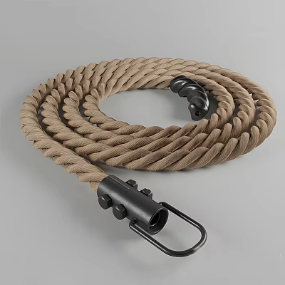 Durable Brown Rope With Black Metal Connectors And Secure Loop Design 3d model Durable Brown Rope With Black Metal Connectors And Secure Loop Design 3d model