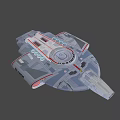 Futuristic Sci Fi Spaceship Design With Glowing Lights And Starry Background