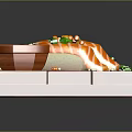 Fresh Salmon Sushi Rolls on Wooden Tray with Soy Sauce Green Garnish and Sesame Seeds