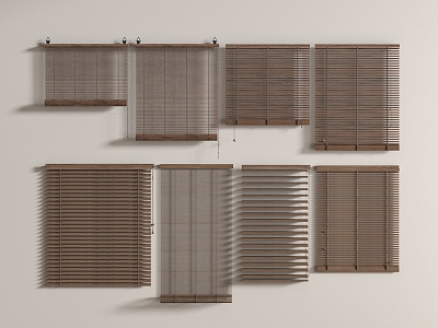 New Chinese-style Venetian Blinds Roller Blinds 3d model