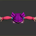 3D Cartoon Character With Pink Pigtails Glasses Pink Outfit Turquoise Accents Arms Outstretched