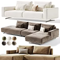 Modern Leisure Sectional Sofa Set With Multiple Color Options And Soft Cushions 3d model