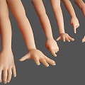 Different hands Women's hands Men's hands Hand movements collection Arm fingers Palms 3d model