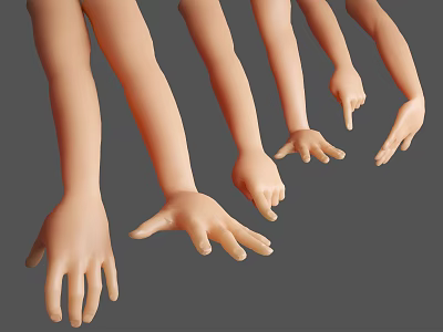Men's Arms And Hands In Different Poses 3d model