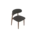 Modern Dining Chair With Wooden Legs And Leather Seat Backrest Design